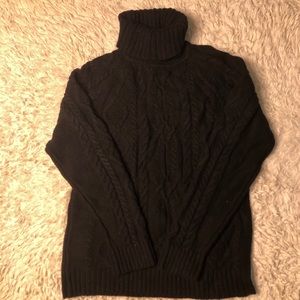 Cableknit Turtleneck Sweater